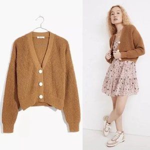 Madewell  Greywood Crop Cardigan Sweater in Toffee XXS